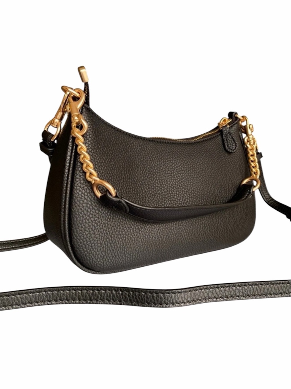 Coach Black Leather Crossbody Bag with Gold Hardware - Picture 3 of 7